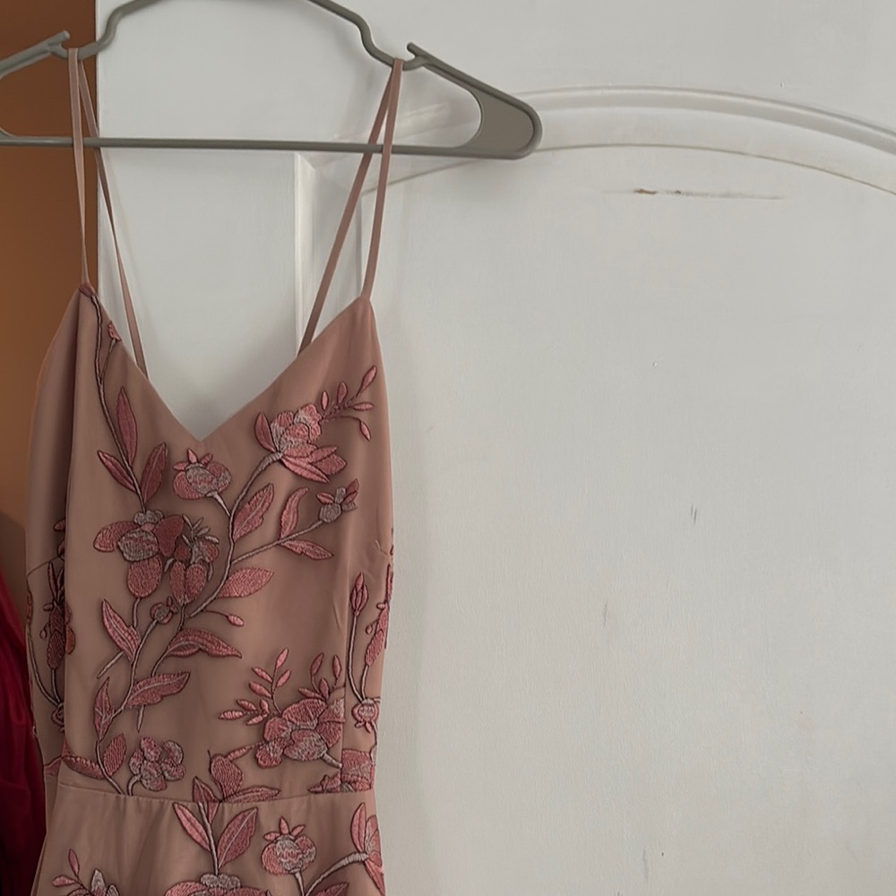 Pink Floral Embroidered Dress